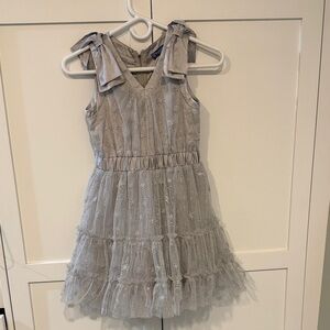 Sara Sara Silver Tulle and Satin Dress